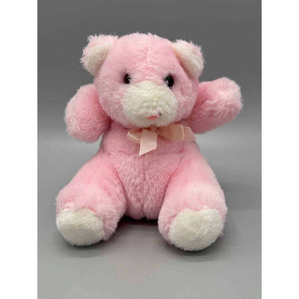 Vintage America Wego Small Pink Teddy Bear Plush 6.5” Stuffed Animal